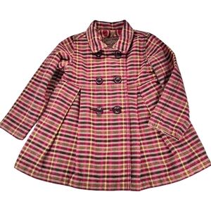 Old Navy Plaid Double-Breasted Coat Girl's Size 5T